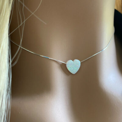 Cadena ópalo corazón