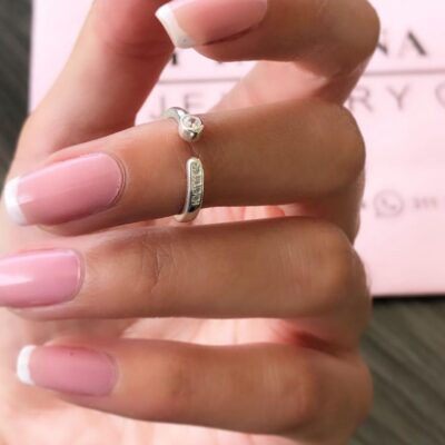 Anillo falange circón ajustable