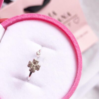 Anillo falange trébol ajustable