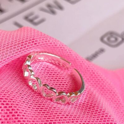 Anillo falange corazones ajustable
