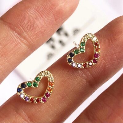 Aretes Corazones  Dorados