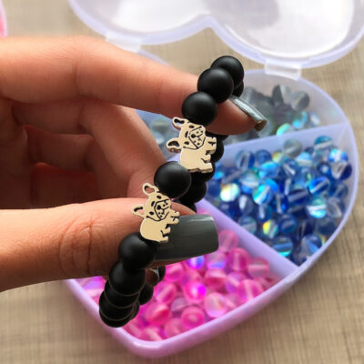 Pulsera Piedra Volcanica Lisa Raza Estándar