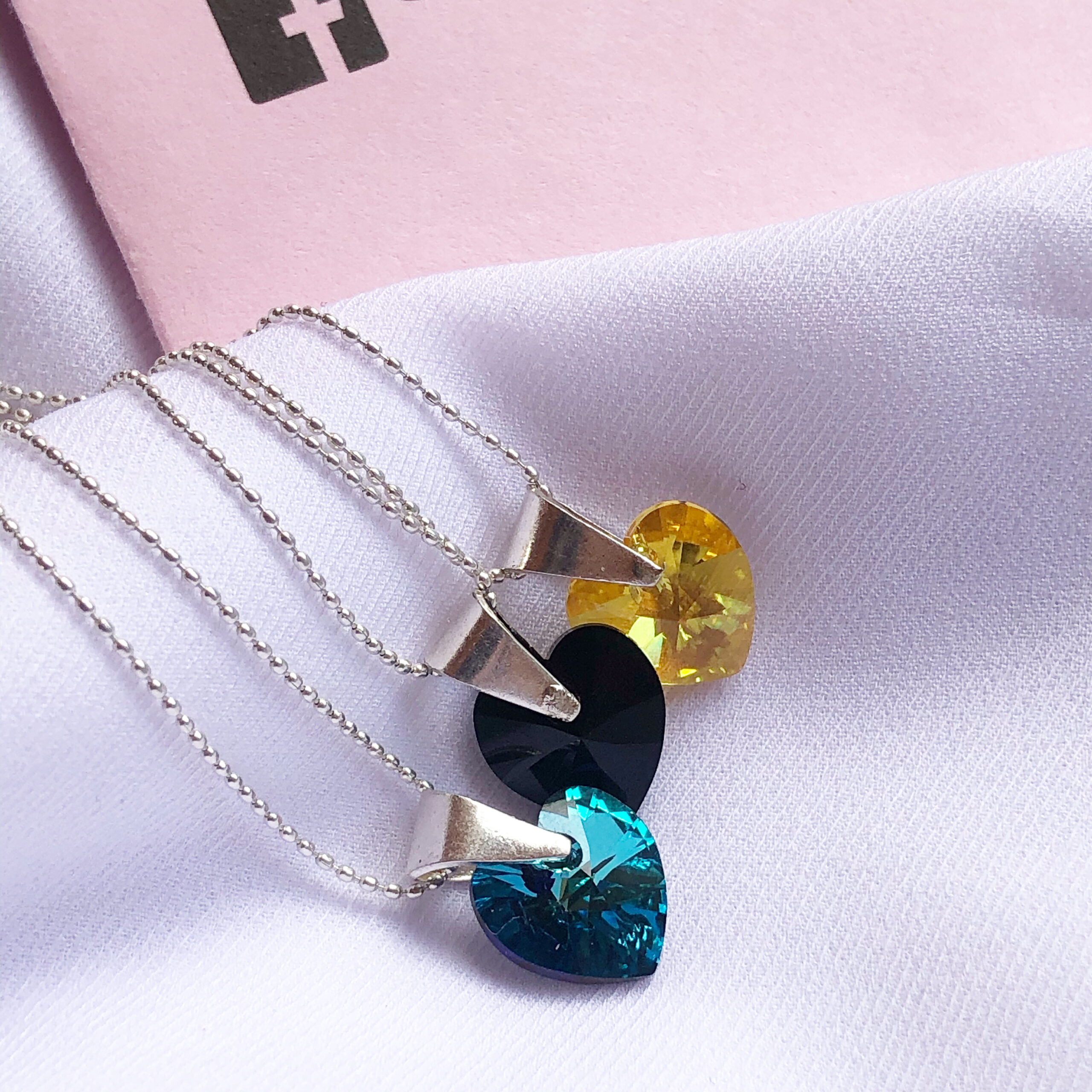 Cadena corazón cristal