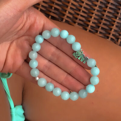 Pulsera personalizada ágata aqua