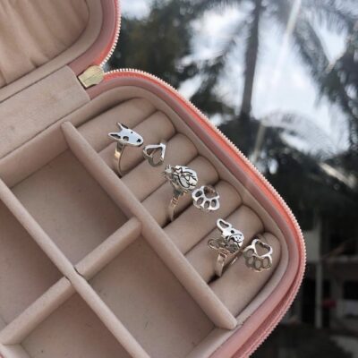 Anillo Mascota  Raza Estándar Cara Corazòn-Huella