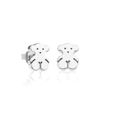 Aretes mini ositos plateados
