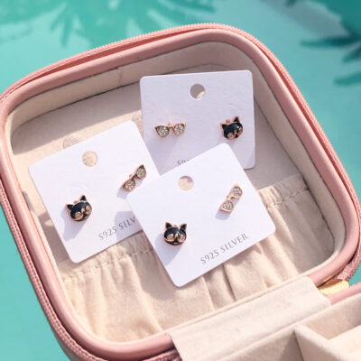 Aretes Asimétricos Gato y Lentes