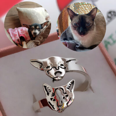 Anillo Personalizado Mascota Dos Caras