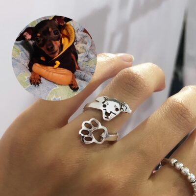 Anillo Mascota Personalizado Cara y Huella